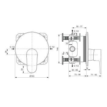 Смеситель для душа Ideal Standard Cerafine O, встраиваемый, розовый, A7349RO