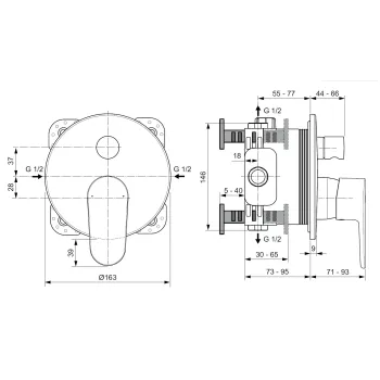 Смеситель для душа Ideal Standard Cerafine O, с 2 функциями, розовый, A7350RO