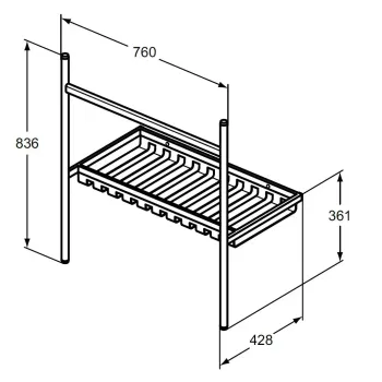 Ideal Standard E2654XG vonios kriauklės konsolė, metalinė, šilkinė juoda
