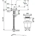 Vannas istabas izlietnes maisītājs Ideal Standard Cerafine Nuovo, ar ClickClack vārstu, 125 mm, hroms, BD964AA