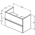 Ideal Standard Eurovit+ sieninis spintelė, 55x80x44 cm, 2 stalčiai, riešutų, R0263Y9