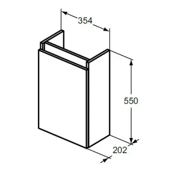 Vannas istabas skapītis Ideal Standard Eurovit+, (bez izlietnes) 55x35x20 cm, 1 durvis, kreisā/ labā puse, ozols, R0271Y8