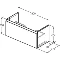 Тумба под раковину Ideal Standard Finesse, 80x38x37 см, 1 ящик, матовый антрацит, E3377Y2
