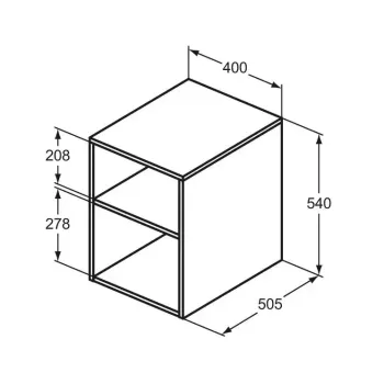 Ideal Standard E3401US atviras vonios spintelė, 40x51x54 cm, baltas ąžuolas