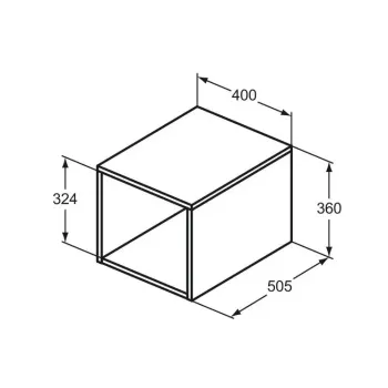 Настенный шкаф Ideal Standard Finesse, открытый, 40x51x36 см, Темный дуб, E3402UR