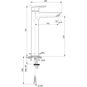 Смеситель для раковины Ideal Standard Tesi, хром, A6575AA