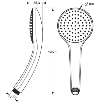 Dušas galva Ideal Standard Idealrain, 10 cm, hroms, B9402AA