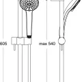 Dušas komplekts Ideal Standard Idealrain Pro, 3 režīmi, hroms, B9834AA