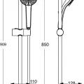 Dušas komplekts Ideal Standard Idealrain, 3 režīmi, hroms, B9417AA