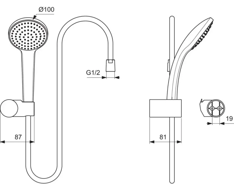 Комплект для душа Ideal Standard Idealrain, хром, B9451AA