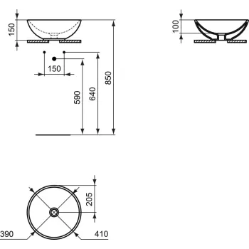 Умывальник Ideal Standard Strada, Ø 41 см, с Ideal Plus, белый, K0795MA