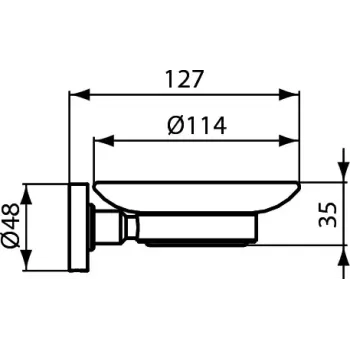 Мыльница Ideal Standard IOM, с держателем, прозрачное стекло/хром, A9123AA