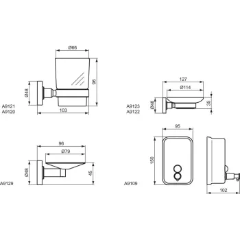 Мыльница Ideal Standard IOM, с держателем, хром/матовое стекло, A9120AA