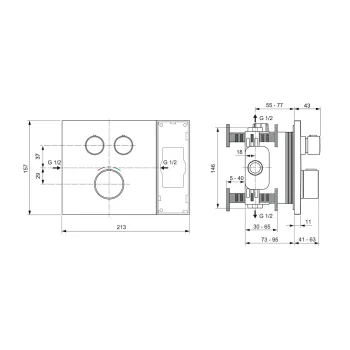 Смеситель для душа Ideal Standard Ceratherm Navigo Solos, с термостатом, Silver Storm, A7894GN