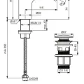 Смеситель для биде Ideal Standard ALU+, с клапаном Click-Clack, 140 мм, 115 мм, розовый, BE132RO