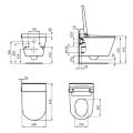 Piekaramais pods ar bide  Ideal Standard i.life E, ar elektronisks, SoftClose, balts, K875501