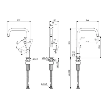 Virtuves maisītājs Ideal Standard Ceraline Nuovo, hroms, BE266AA