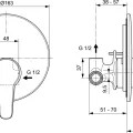 Смеситель для душа Ideal Standard Oglio, встраиваемый, хром, A7162AA