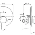 Dušas maisītājs Ideal Standard Alpha, iebūvējamais, hroms, A7184AA