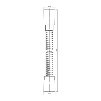 Dušas šļūtene Omnires, 125 cm, ar nerūsējošā tērauda apvalku, ar pretvērpšanās sistēmu, 1/2″ × 1/2″, pulēts hroms 022-XCR