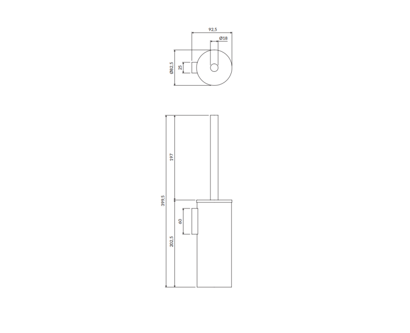 OMNIRES MODERN PROJECT Tualetes birste ar turētāju MP60621BL