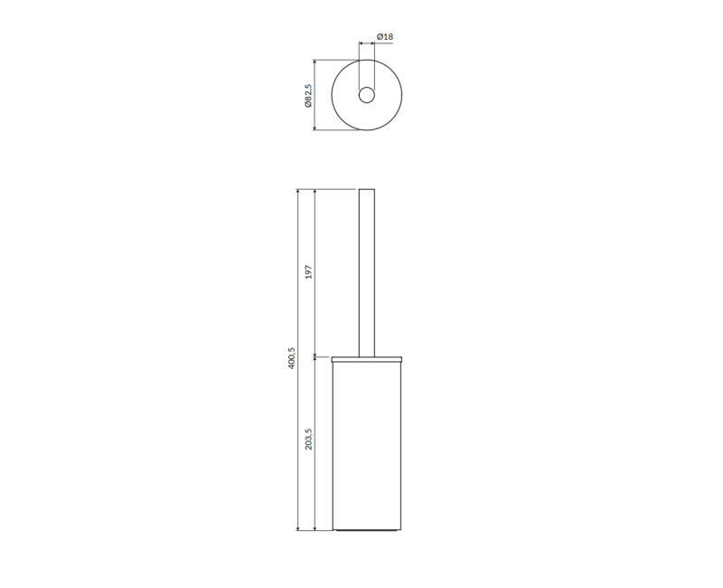OMNIRES MODERN PROJECT Гарнитур с ершиком, хром MP60622CR