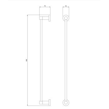 Dvieļu turētājs Omnires MODERN PROJECT, 40 cm, birstēts antracīts MP60214AT