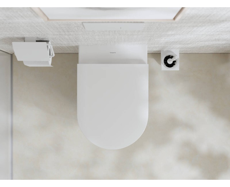 Piekaramais pods Hansgrohe EluPura S ar SoftClose QuickRelease vāku, AquaFall Flush, HygieneEffect, balts 62021450
