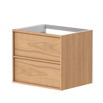 Kame HOME vonios spintelė 60cm 2 stalčiai, Po stalviršiu, Be kriauklės, natūralus ąžuolo fanera