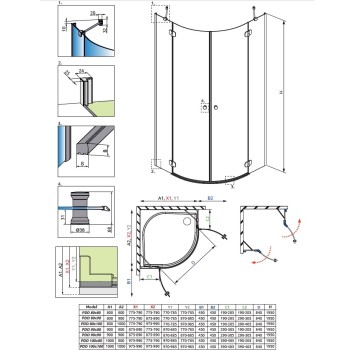 Radaway Душевой уголок полукруглый Torrenta PDD E 100x80