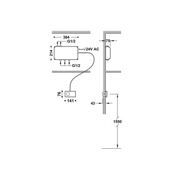 Dušas sistēma TRES Shower Technology Elektroniskais termostats 3-ceļu, 49286399