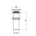 TRES Sifona izplūde Click-Clack 68x68mm, hroms, 13454030