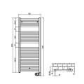 Zehnder Aura Электрический полотенцесушитель 500х1226мм 750W, хром
