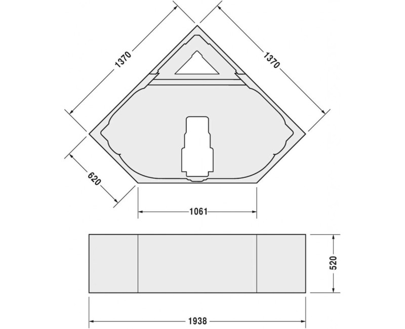 Опора для ванны с изоляцией Duravit, 140x140см, белая 790476000000000