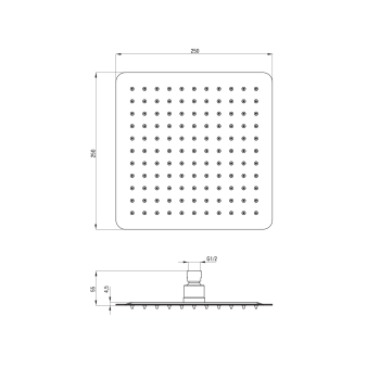 Dušas galva Deante Cascada tērauda 250x250mm zelts NAC_Z02K