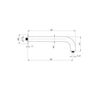 Dušas galvas turētājs Silia 380mm matēts metāls NQS_F41K