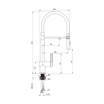 Virtuves izlietnes maisītājs Deante Magnetic ar  filtrācijas komplektu, elastīgu izteku, matēts metāls BRMFF75M