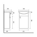 Vonios spintelė Riva SA 44-1 (Be kriauklės) Woodflow Ash
