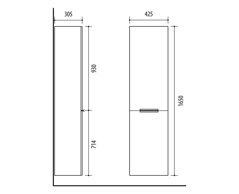 Augstais skapis (Penālis) Riva SU 42 White Matte
