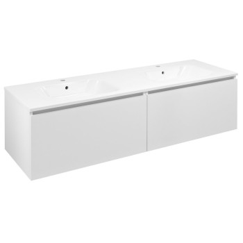 Vannas istabas skapītis Sapho LOREA bez izlietnes, 180x46x51,5cm (Dubultais), (90+90cm), balts matēts LE090-3131-01