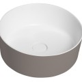 Vannas istabas izlietne Sapho THIN uz virsmasRockstone Ø 38 cm, Agila/balta matēta