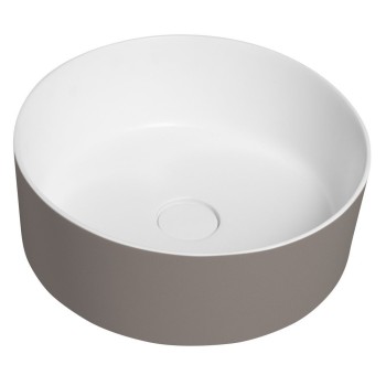 Vannas istabas izlietne Sapho THIN uz virsmasRockstone Ø 38 cm, Agila/balta matēta