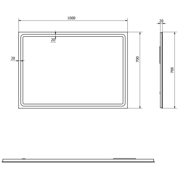 Spogulis Sapho GEMINI ar LED apgaismojumu 100x70cm GM100