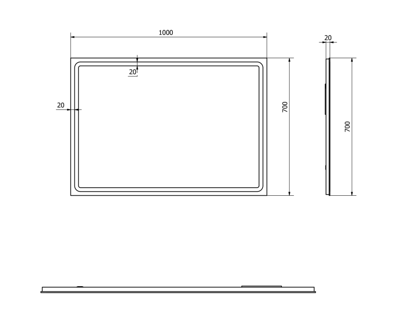Spogulis Sapho GEMINI ar LED apgaismojumu 100x70cm GM100