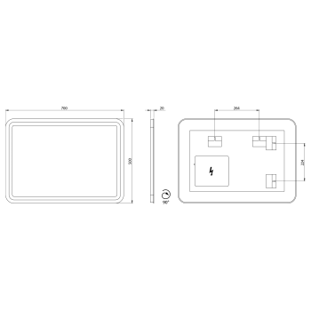 Spogulis Sapho NYX ar LED apgaismojumu 50x70cm NY050