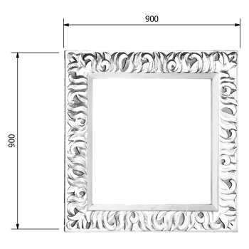 Spogulis Sapho ZEEGRAS ar rāmi, 90x90cm, sudraba krāsā IN401