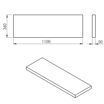 Darba virsma Sapho AVICE 110x36cm, biezums 5cm, antīks ozols AV1165