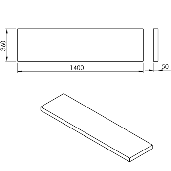Darba virsma Sapho AVICE 140x36cm, biezums 5cm, Rover ozols AV1464
