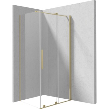 Dušas kabīne Deante Prizma 140x70cm, taisnstūra matēts zelts KPNRP14S07