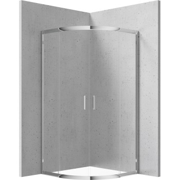Dušas kabīne Deante FUNKIA 90x90cm pusapaļa Caurspīdīgi stikls, Hromēti profili